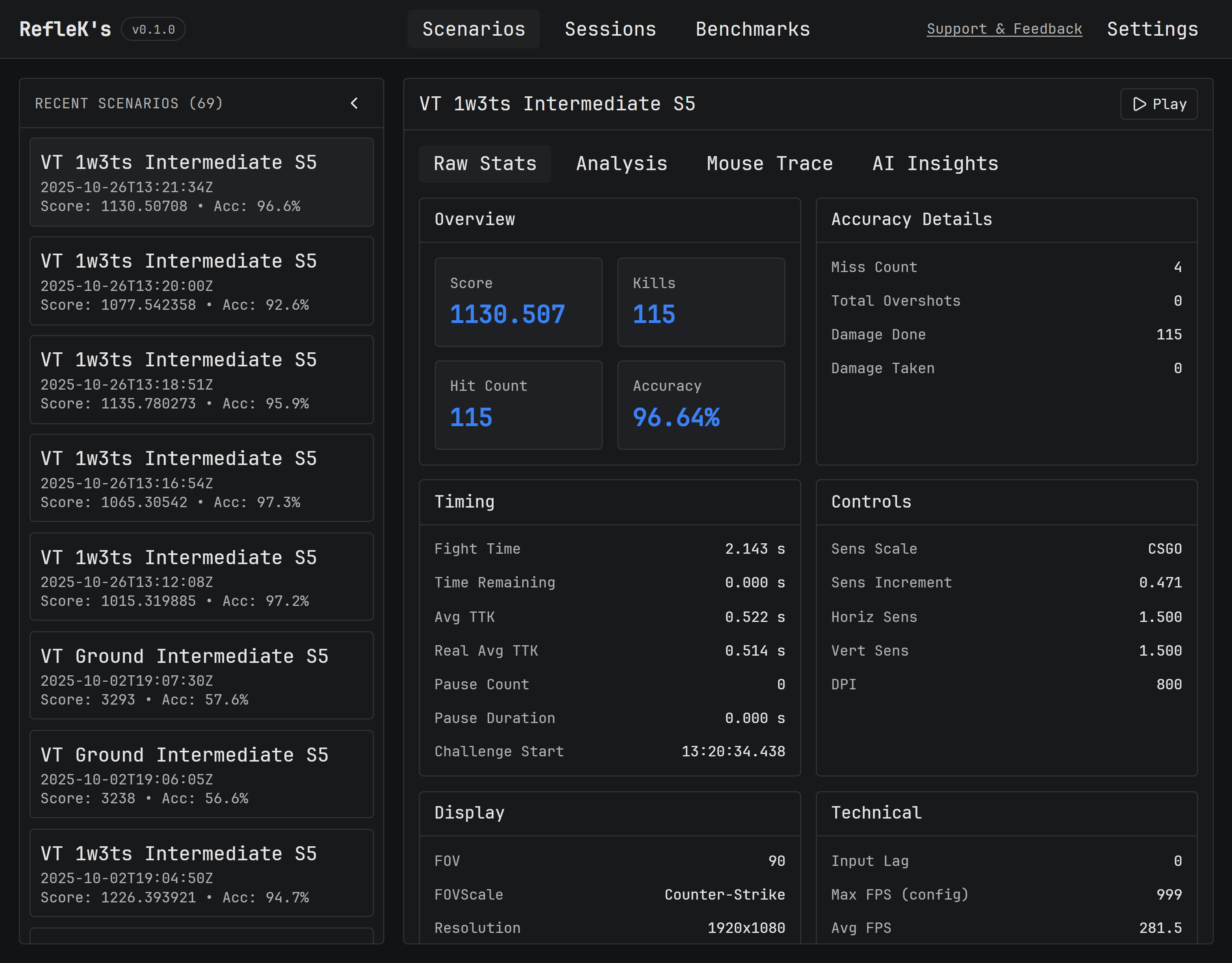 Automatic tracking screenshot